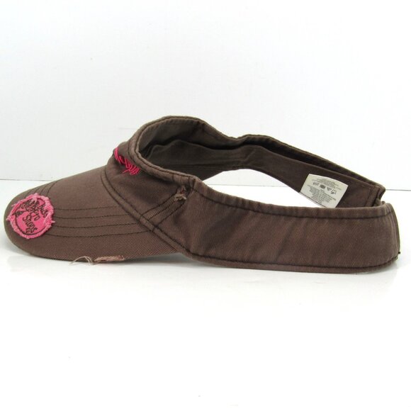 Bass Pro Shop Embroider Logo Women's Brown & Pink Adjustable Strap Back Visor - Picture 4 of 7